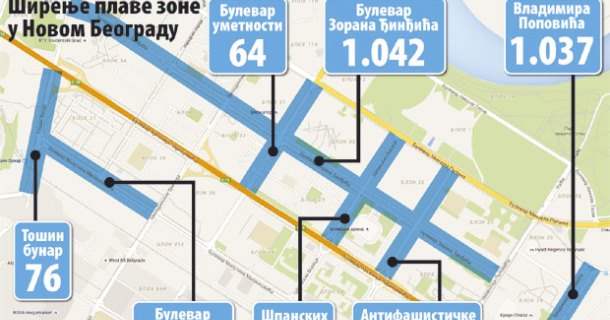 Nove lokacije za naplatu parkiranja na Novom Beogradu i u Zemunu