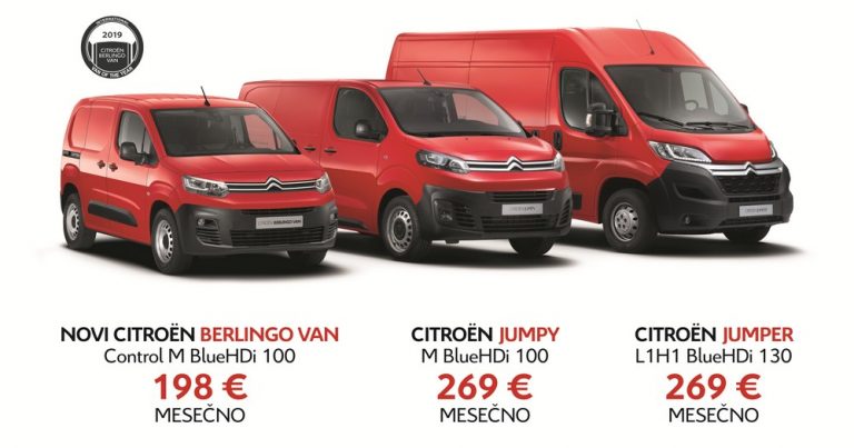 Subvencionisani krediti za nabavku Citroën komercijalnih vozila