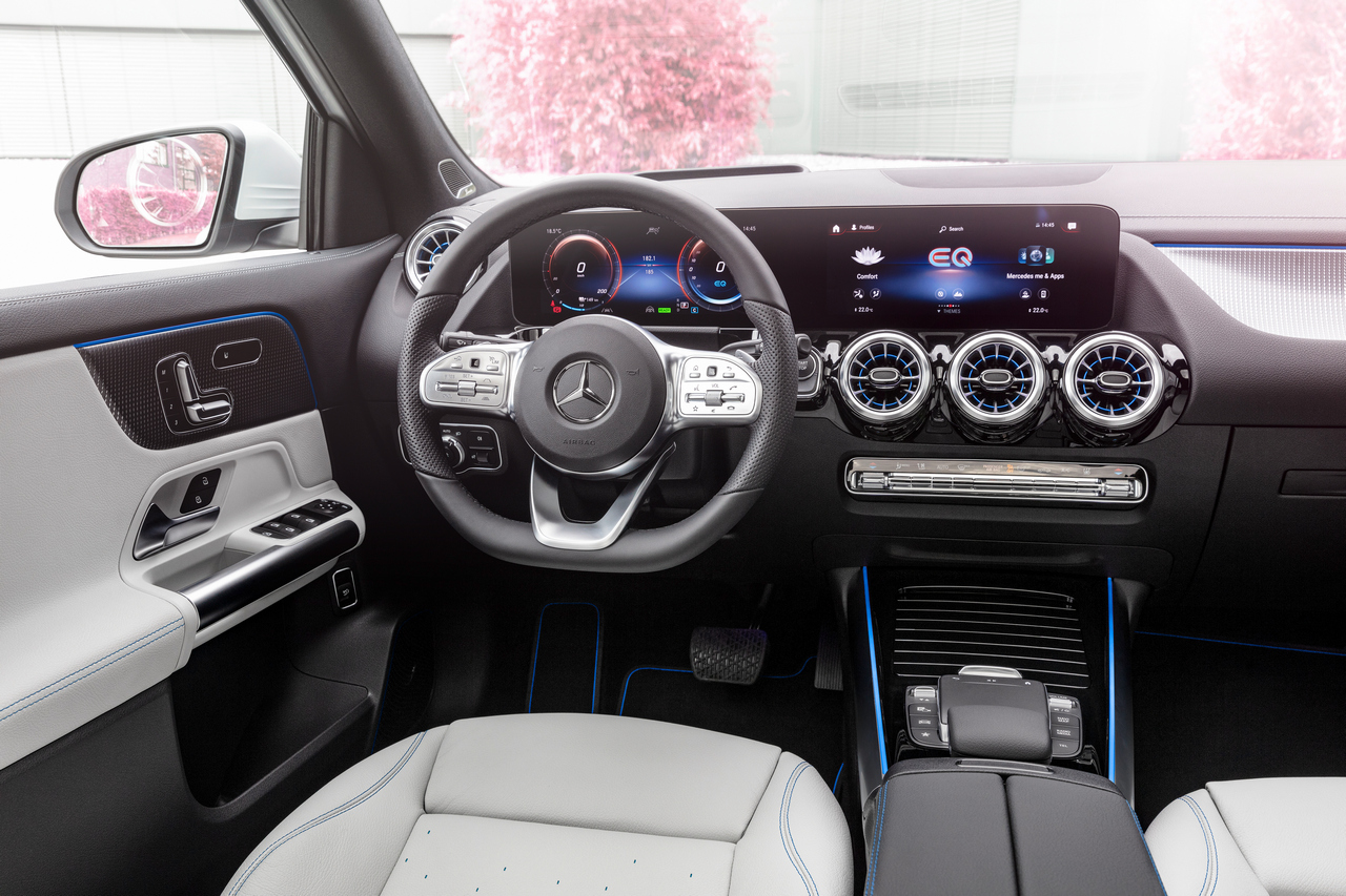Mercedes-EQ, EQA 250, Interieur, Nevagrau, Edition 1. EQA 250 (Stromverbrauch kombiniert: 15,7 kWh/100 km; CO2-Emissionen kombiniert: 0 g/km) // Mercedes-EQ, EQA 250, Interior, neva grey, Edition 1. EQA 250 (combined power consumption: 15.7 kWh/100 km, combined CO2 emissions: 0 g/km)