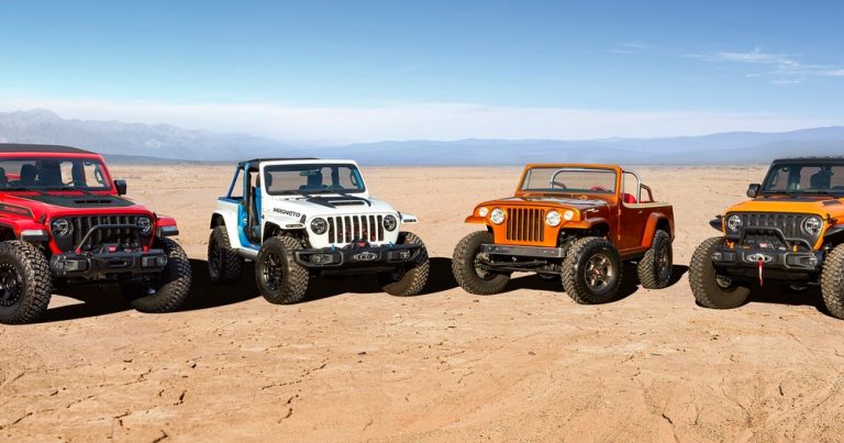 Debi ultra-sposobnih koncept vozila u izradi brendova Jeep® i Jeep Performance Parts za uskršnji Jeep Safari 2021.
